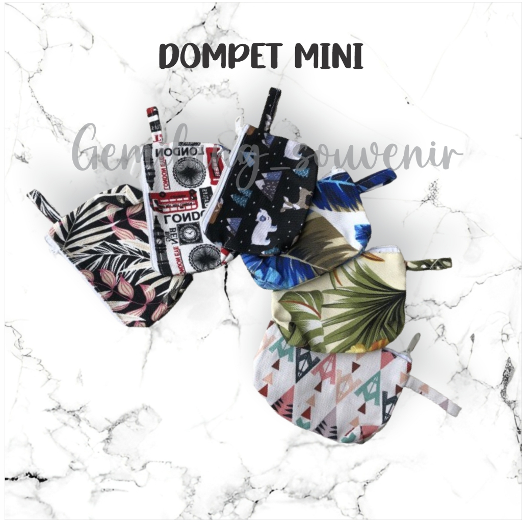 Dompet Kanvas Mini/Dompet Koin/Souvenir Pernikahan