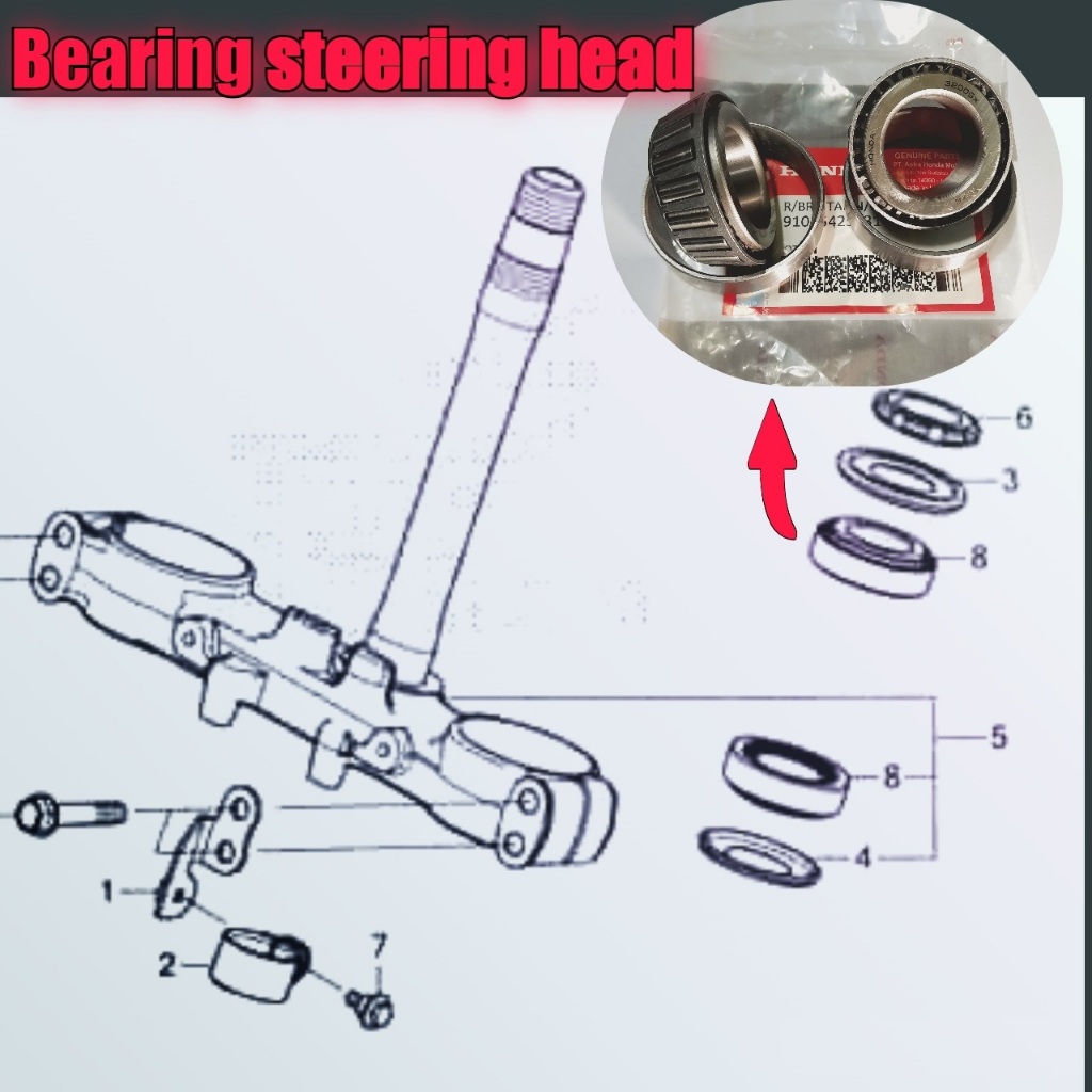 Bearing kones stir CRF 150, laher komstir CRF150 L CRF250 Rally