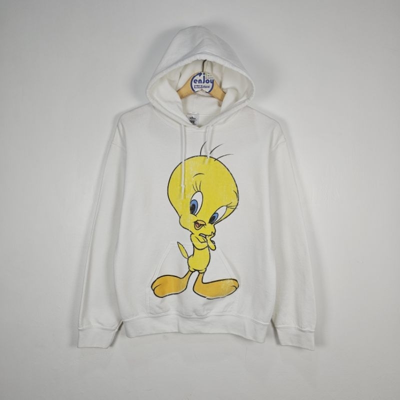 hoodie pullover jacket sweater LOONEY TUNES TWEETY six flags second preloved