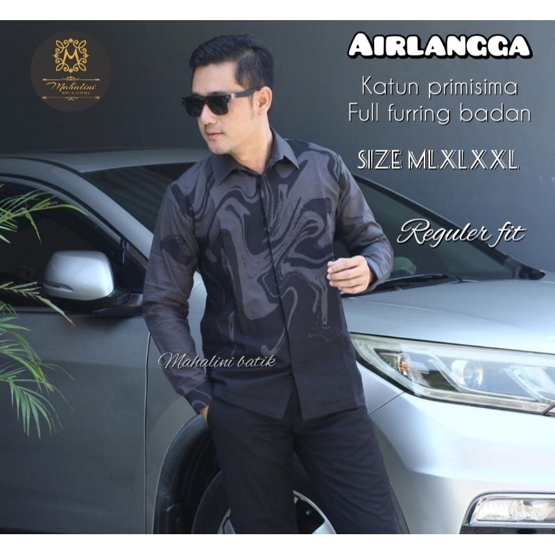 AIRLANGGA KEMEJA BAJU BATIK KHAS SOLO LENGAN PANJANG KUALITAS PREMIUM