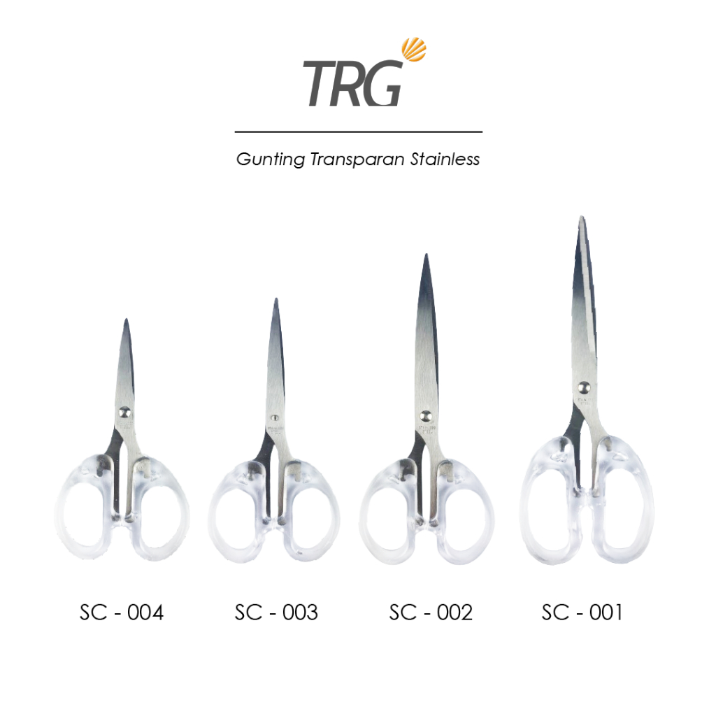 

TRG Gunting Transparan Stainless Scissors Pemotong Kertas Kuat Tajam SC-001 ~ SC-004 TRG