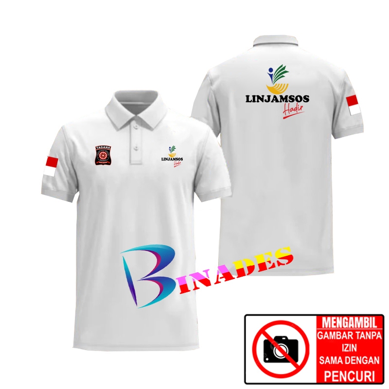 Jual Baju Kaos Kerah Model Polo LINJAMSOS HADIR - TAGANA - TARUNA SIAGA BENCANA INDONESIA BINADES