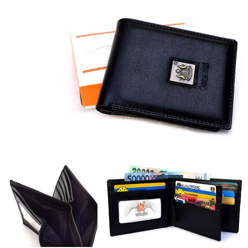 Dompet Saku Kartu Pria Forenz Eksekutif Simpel Daily Fold Black