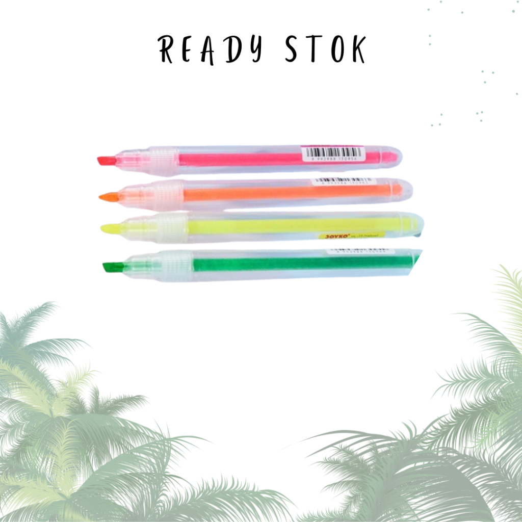 

Highlighter Joyko / Stabilo / Penanda Berwarna Joyko HL-73 / HL-74 / HL-75 / HL-76 (PCS)