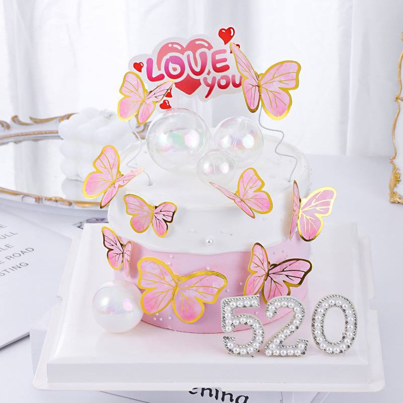 ANEKA_FLORIST - TOPPER BUTTERFLY - CAKE TOPPER BIRTHDAY BUTTERFLY KUPU KUPU HIASAN KUE CUP TART TOPP
