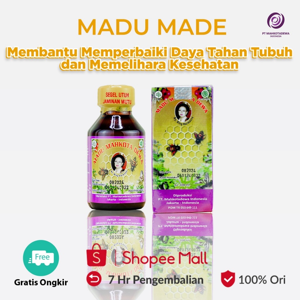 

Madu Asli Mahkotadewa Mahkota Dewa Daya Tahan Tubuh Anak Murni Temulawak Pegagan ALAMI BPOM HALAL