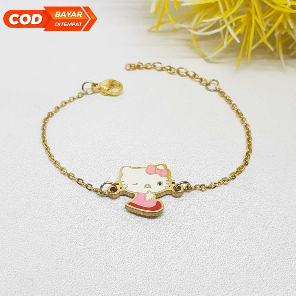 white-set anak titanium lapis emas cantik wanita dewasa kwalitas premium anti karat BH74