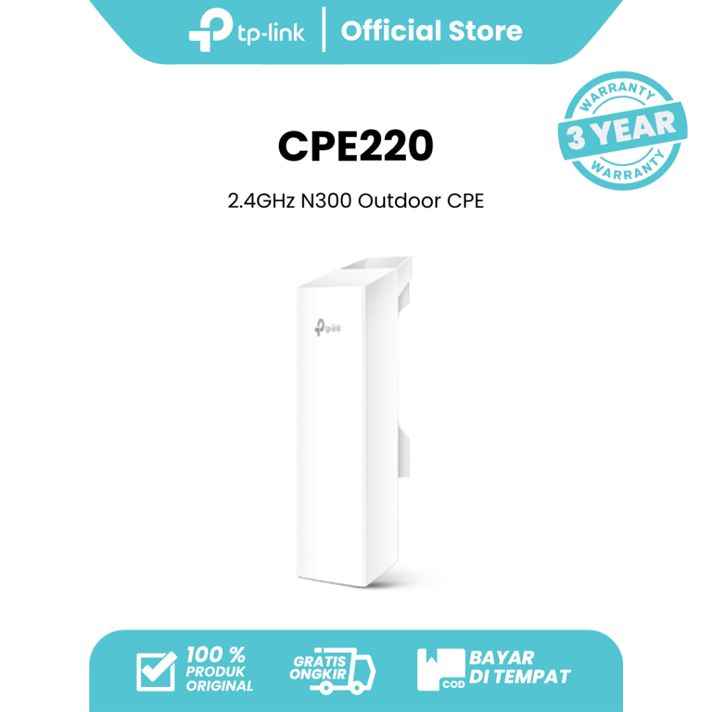 TP-Link CPE220 2.4GHz 300Mbps 12dBi Directional Antenna Outdoor CPE MAXtream TDMA IPX5 Weatherproof 