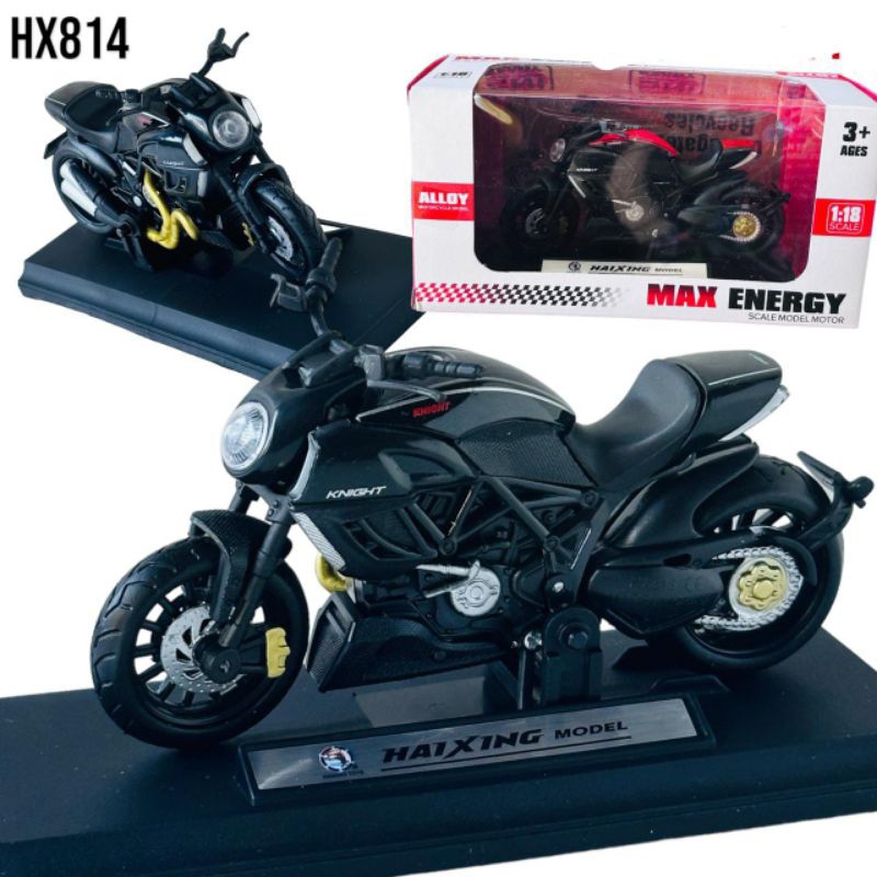 Diecast Motor Moge dan Trail Alloy 1:18.. Miniatur Moge 1:18