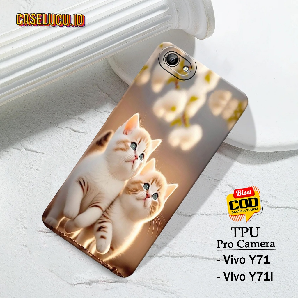 Casing Hp Vivo Y71 / Y71i Terbaru Fashion Case Kucing Case Hp Vivo Y71 / Y71i Soft Case Hp Vivo Y71 