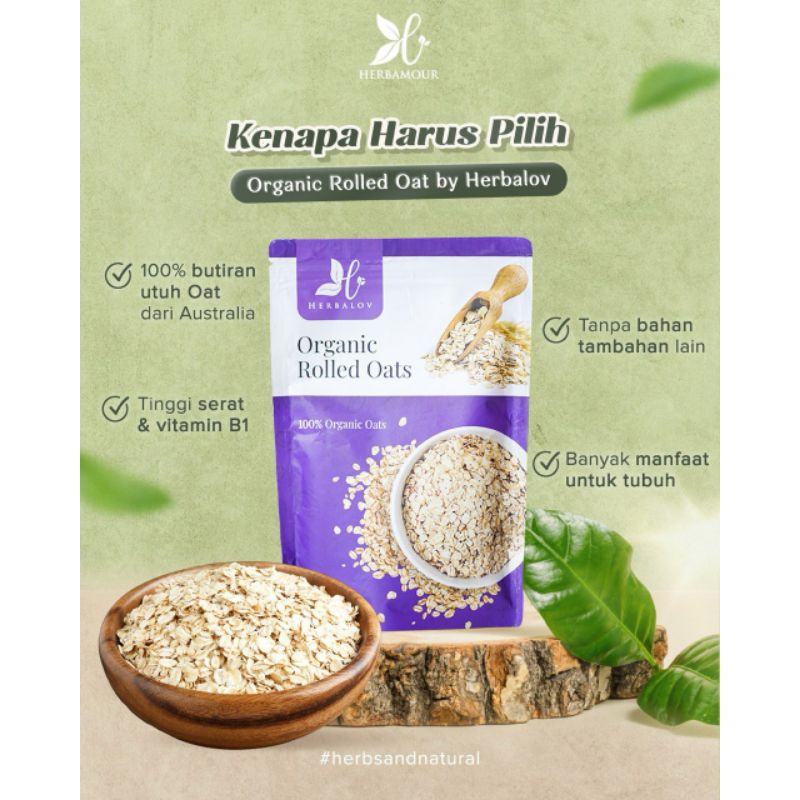 

HERBALOV ORGANIC ROLLED OAT PELENGKAP DIET DBH 100% ORGANIC OATS