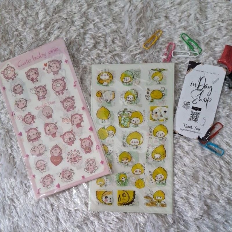 

(3pcs) Kiss Cut Sticker Transparan | INDAY SHOP