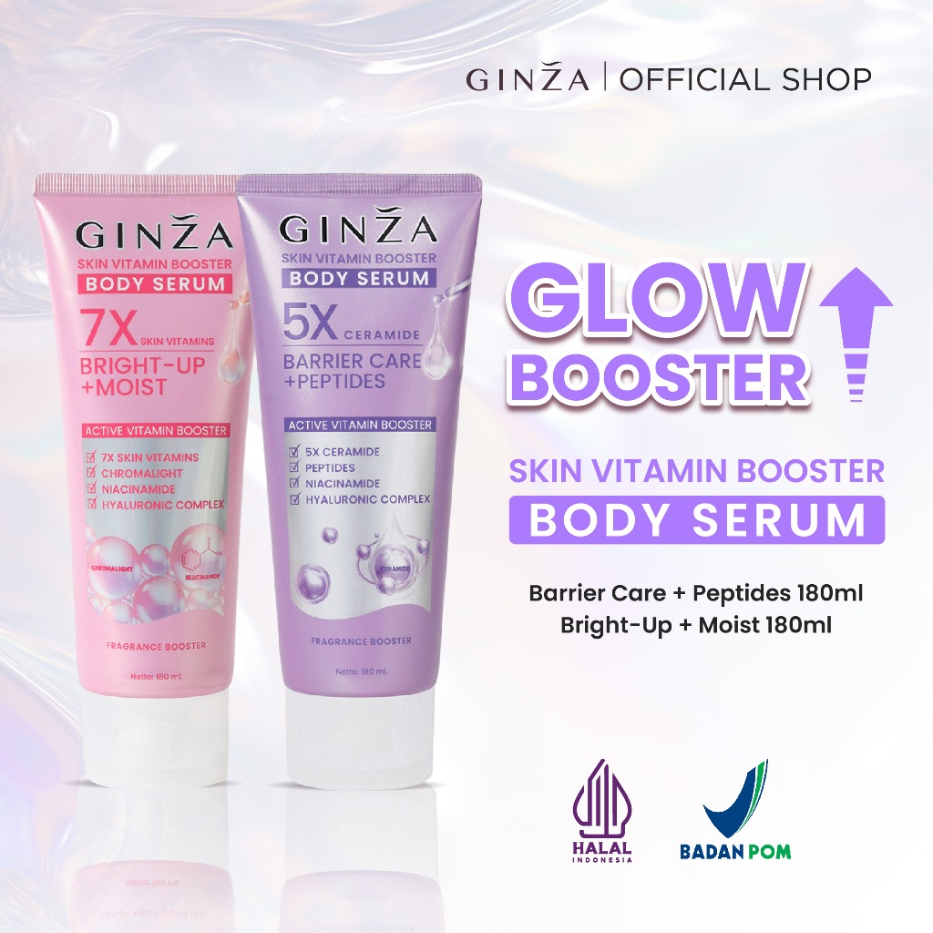 [GLOW BOOSTER] GINZA Skin Vitamin Booster Body Serum Bright Up X Body Serum BarrierCare 180ML [ISI2]
