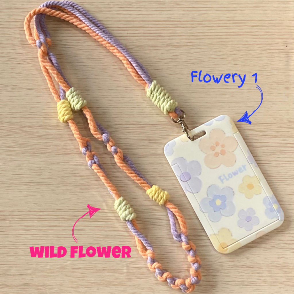 JOY.CO Lanyard ID CARD Holder Name Tag Leather Macrame / Id Card/ Name tag macrame/Lanyard Pods