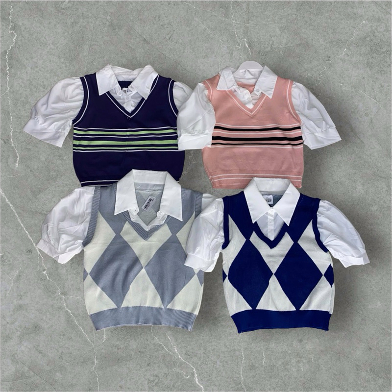 AYARA Blouse Korean Style Baju Remaja Korea Wanita 2 in 1