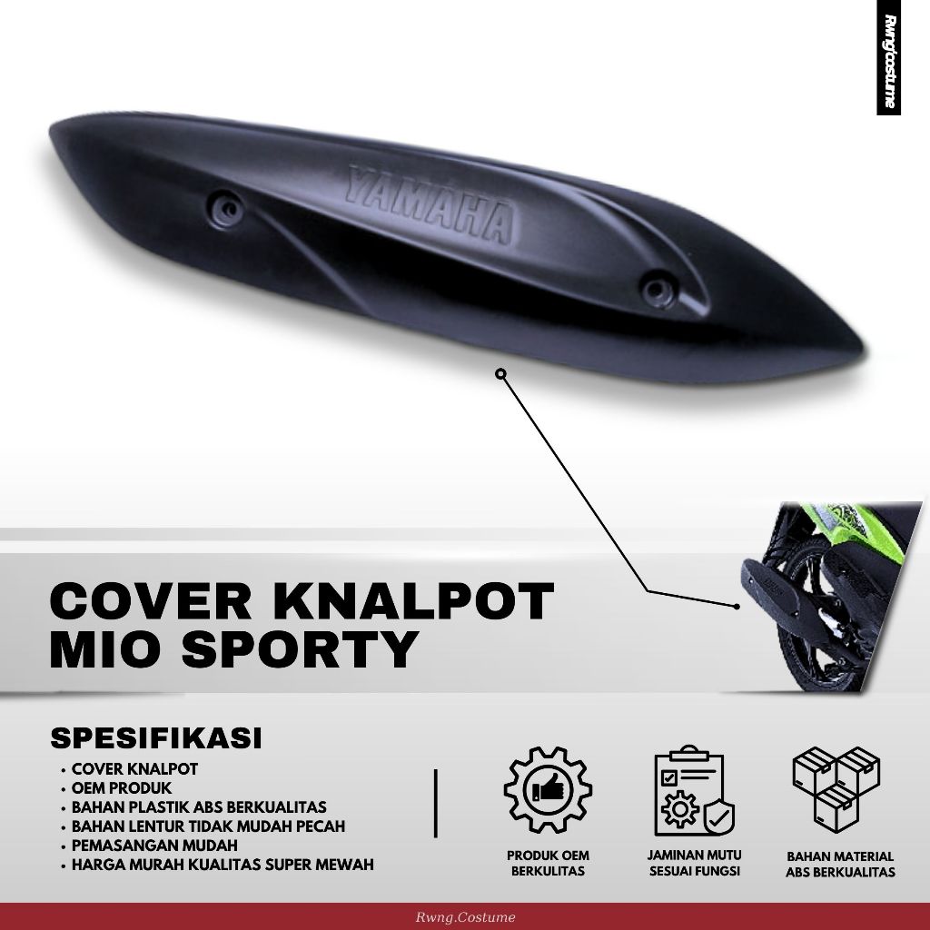Cover Knalpot, Tameng Knalpot Model Standar Mio Sporty / Mio Smile