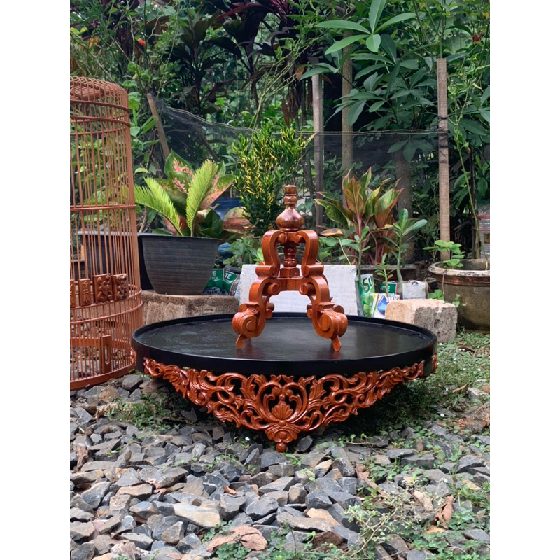 TEBOK KAYU JATI TEBOK SANGKAR BURUNG MURAI UKIR KAYU JATI