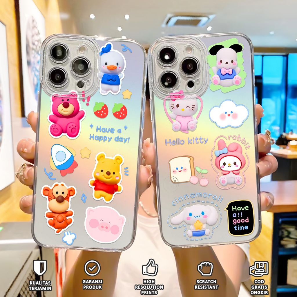 Case Hologram OPPO A5S A11K A12 A7 A15 A15S A57 A77S A58 4G Motif ( KARTUN ) Softcase Hologram Benin