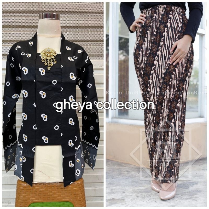 setelan kebaya kutu baru jumputan/kebaya wanita modern/kebaya acara formal