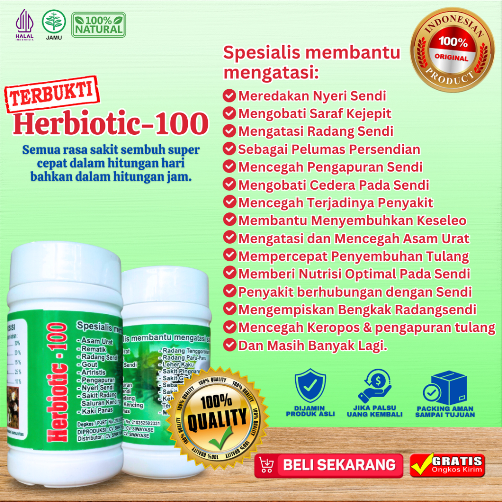 [TERLARIS] HERBIOTIC 100 ORIGINAL | AGEN RESMI HERBIOTIC CV.SIWAYASE | Herbiotic-100 Original