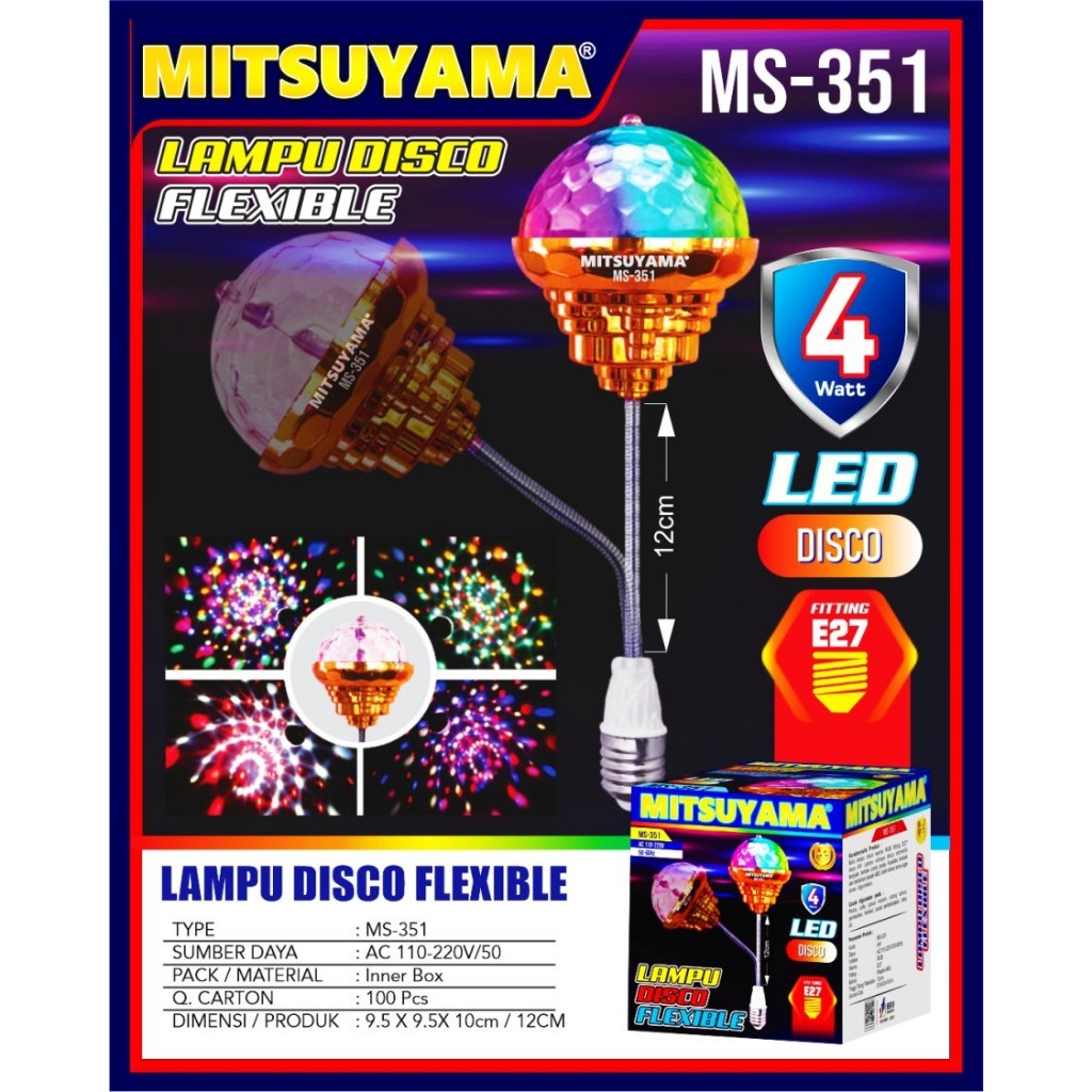 Lampu Disco Flexible Mitsuyama LED MS 351 Lampu Disko Hias LIGHTBULB BENGKOK MS-351  TYPE : MS-351
