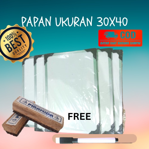 

PAPAN TULIS/WHITEBOARD UKURAN 30X40 FREE PENGHAPUS DAN SPIDOL