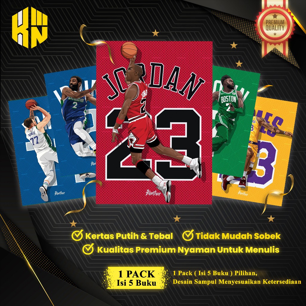 

KEN.IND - Buku Tulis Sekolah Custom Tema NBA , BASKET BALL Bergaris 38 Lembar 1 Pak Isi 5 Buku/ Buku Tulis Anime/ Buku Aesthetic/ Buku Catatan