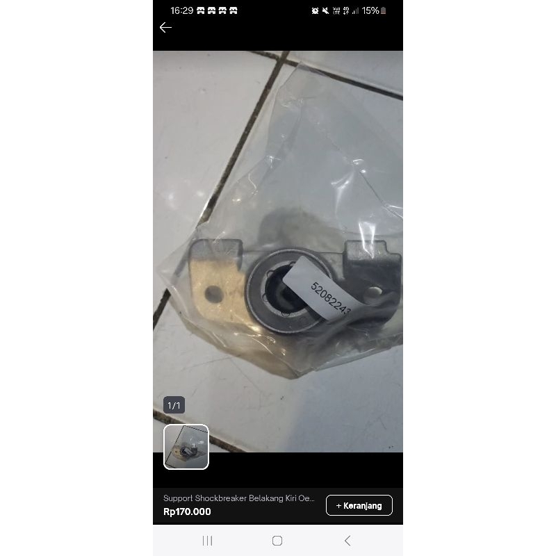 Support Shock Shockbreaker Belakang Kiri Spin Aveo Sonic Oem 52082243