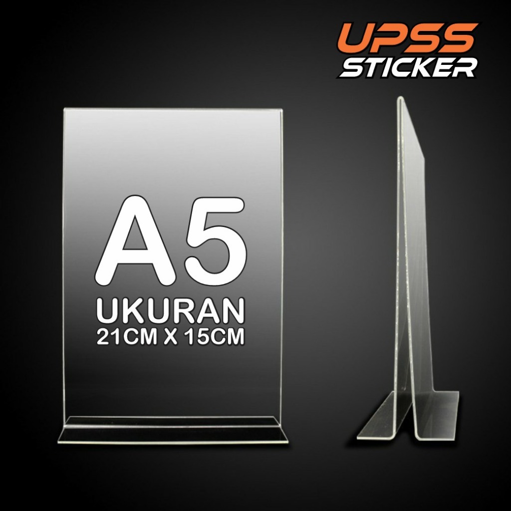 

Akrilik Acrylic A5 Tent card daftar menu nomor meja stand Qris