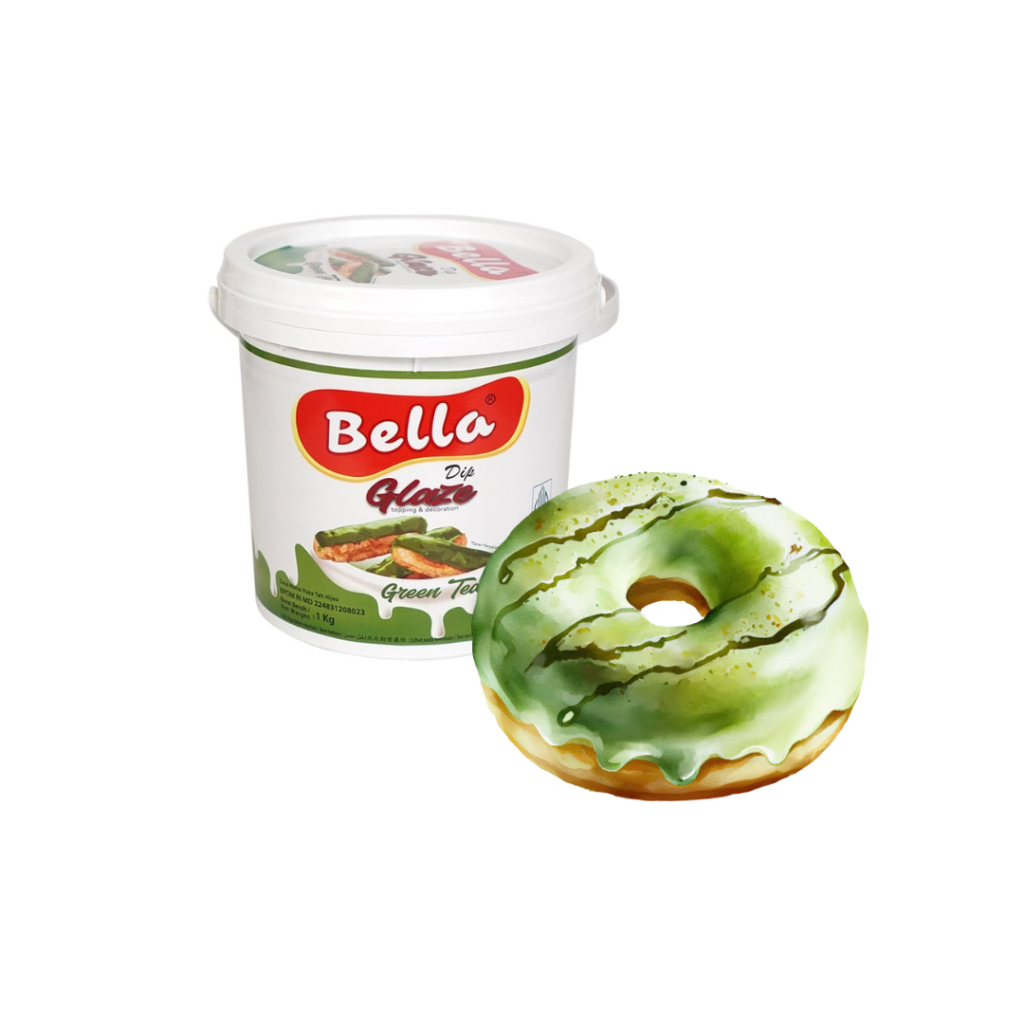 

Bella Glaze Greenta 1 KG- Selai Topping Glaze Donat Rasa Greentea