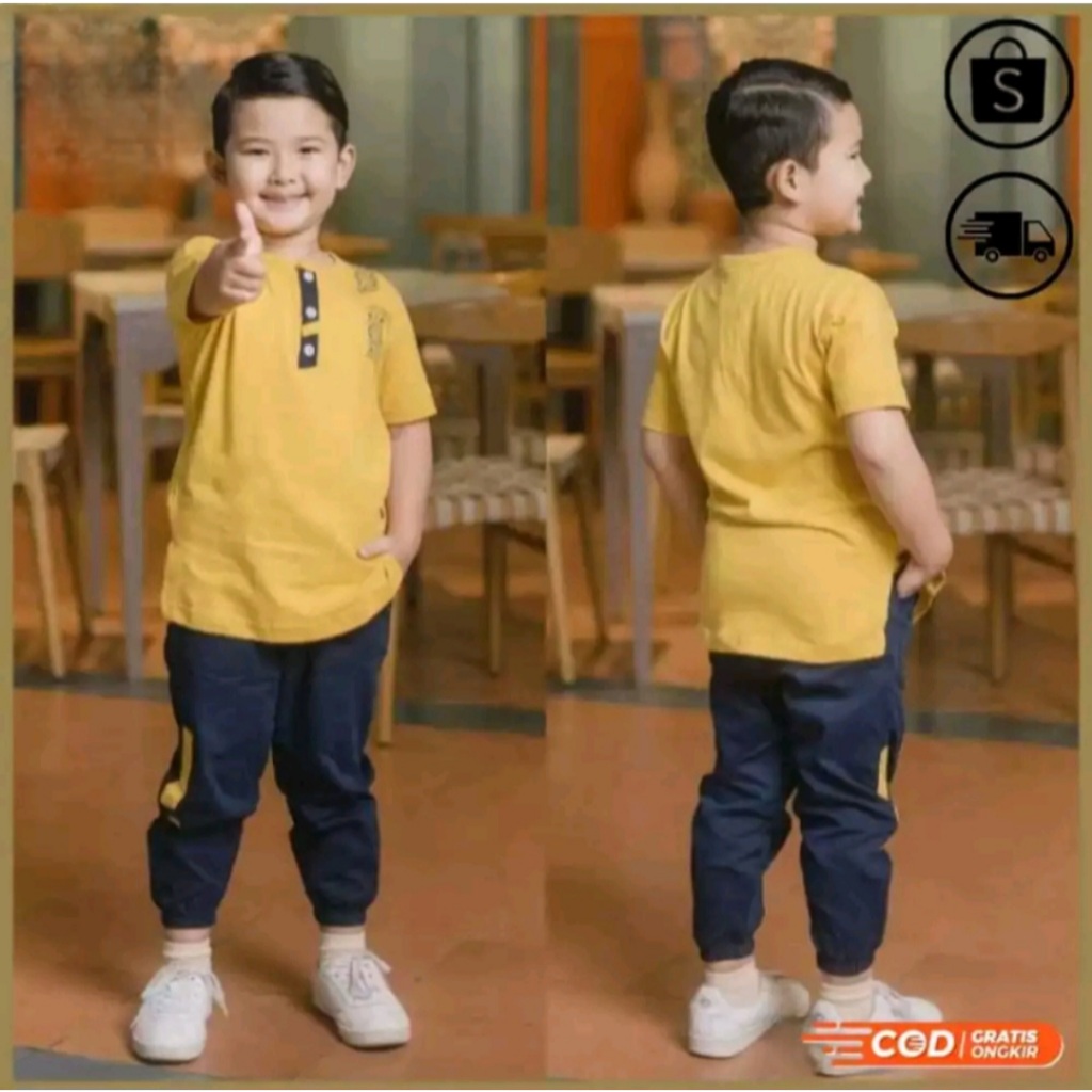Set Koko anak Asyraf Celana Joger_Markass Grosir