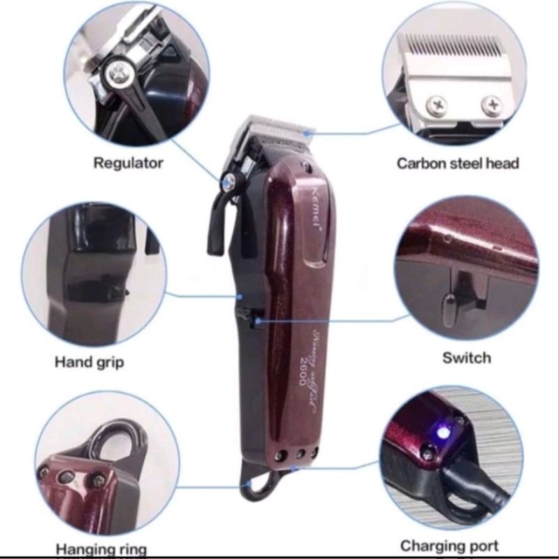 Kemei 2600 km 2600 clipper original alat cukur barbershop