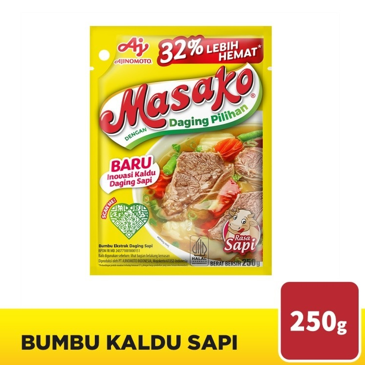 

Masako Bumbu Ekstrak Daging Sapi 250 Gr Sachet 250Gr