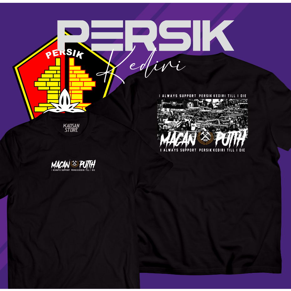 Kaos Persik Kediri Tshirt Persik 1950 Macan Putih Supporter Kediri Famiglia