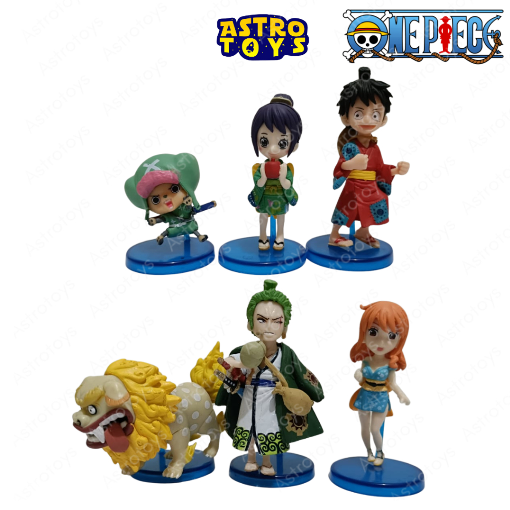 Action Figure Karet Anime One Piece Lutfy Zoro Nami Chopper Mini 1 set isi 6pcs - Mainan Anak Koleks