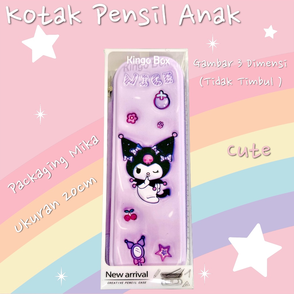 

HJK Kotak Pensil Anak Gambar 3 Dimensi Tempat Pensil 3D Gambar Lucu Timbul Anti Air Waterproof Kotak