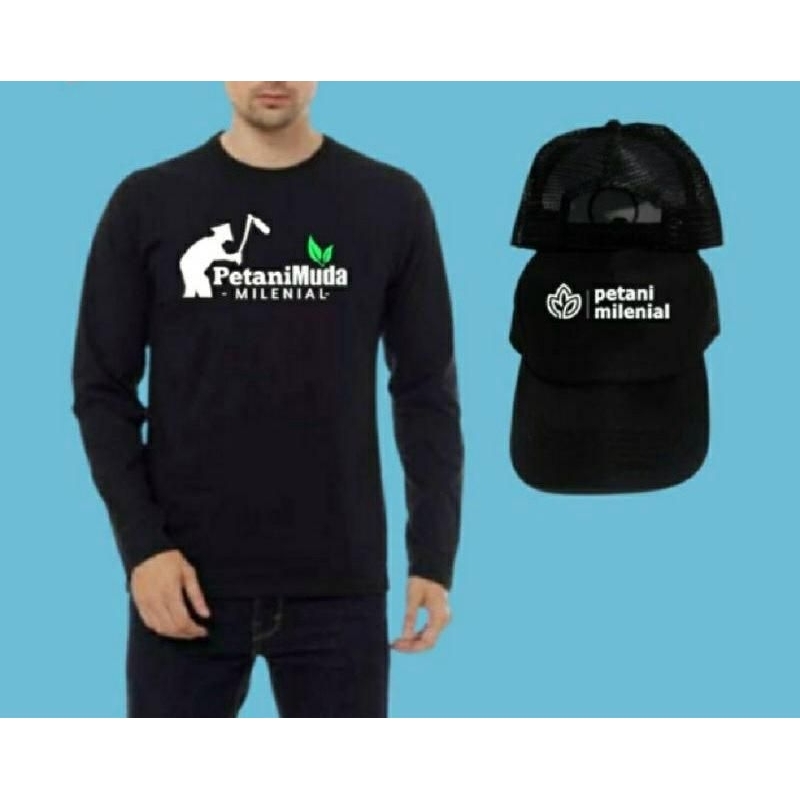(BONUS TOPI) KAOS LENGAN PANJANG PETANI MUDA MILENIAL - PETANI MILENIAL
