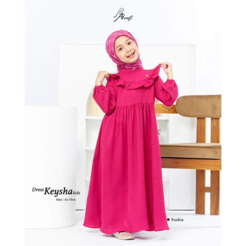 Keysha dress kids ArRafi // baju gamis anak lucu unik simpel adem nyaman terbaru terlaris