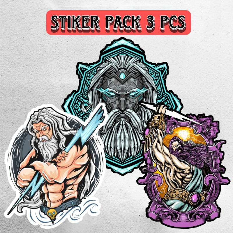 

Sticker case hp stiker helm Stiker keren stiker Zeus stiker pack isi 3 pcs free Bonus Random!!