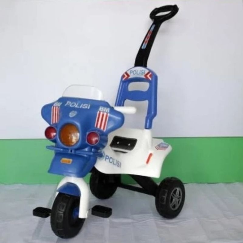 Sepeda Anak Roda 3 Polisi Gowes Mainan Motor Roda Tiga Dorong Edukatif