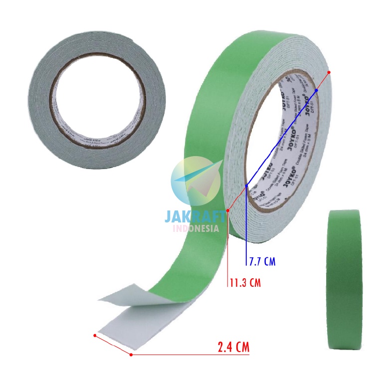 

MANTAP 1 Roll Double Tape Busa Foam JOYKO DFT52 Putih White 1 Inch 24 mm x 5 Meter
