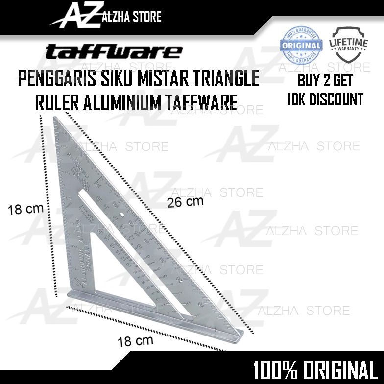 

BEST QUALITY PENGGARIS SIKU MISTAR TRIANGLE RULER ALUMINIUM TAFFWARE g U8K2