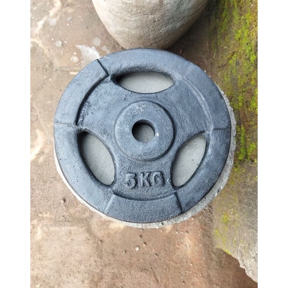 Plate Barbell Dumbell 5kg BAHAN BESI e X1Z2