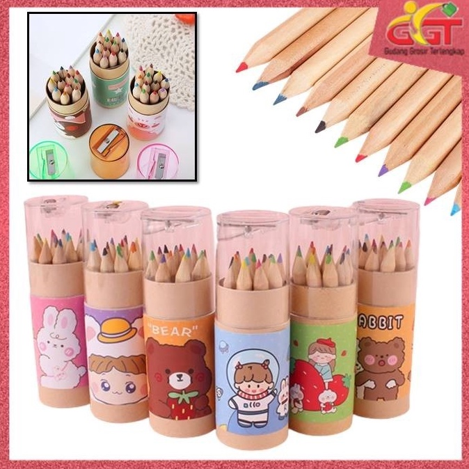 

KODE P38H Harga Grosir 12 Tabung Pensil Warna Plus Serutan Pendek 9cm