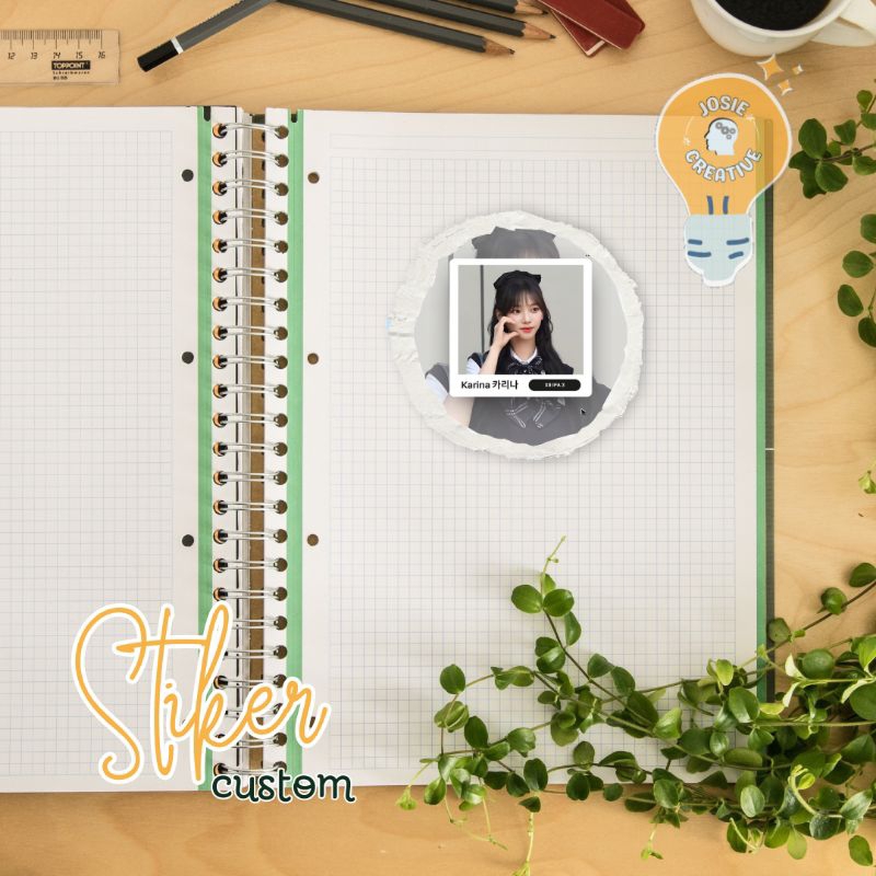 

Josie Creative - Stiker Nama Tag Custom Bentuk Bulat Anti Air