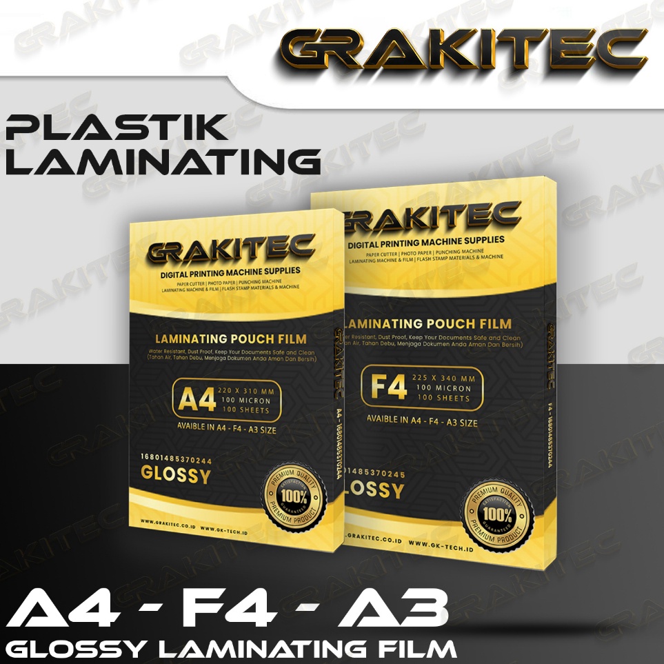 

Plastik Laminating FIlm F4 A4 Glossy 1 MICRON 1 PCS Grakitec New r O5E4