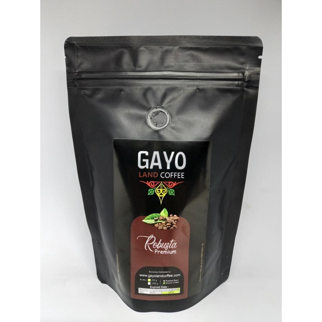 

Gayo land Coffee Aceh Robusta Ground (Bubuk Kopi) Gayo 250 Gr Premium