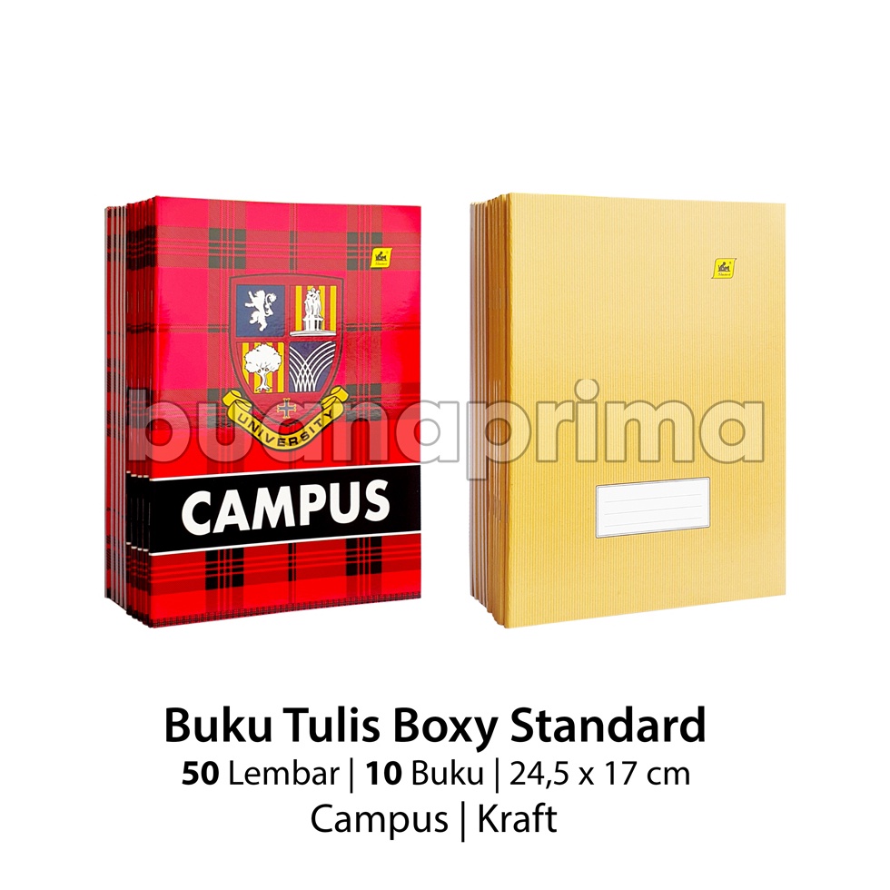 

Buku Tulis Boxi Standard 5 Lembar Campus isi 1 buku 25 x 18 cm Boxy Notebook Sekolah Batik Kraft Coklat d X4O4
