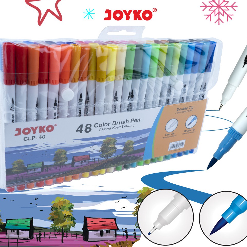 

Color Brush Pen Pena Kuas Warna Joyko CLP4 48 Warna Color x A5L3