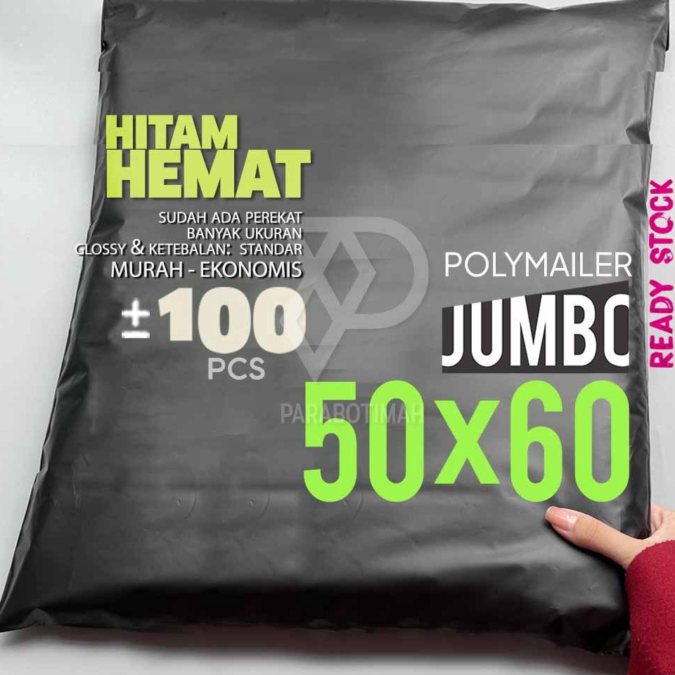 

Polymailer HITAM JUMBO 5x6 plastik packing besar ekonomis 5 lbr 1 lbr murah ready BDG k S4X7